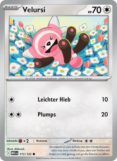 Velursi 111/132 Mega-Entwicklung Pokémon Karte
