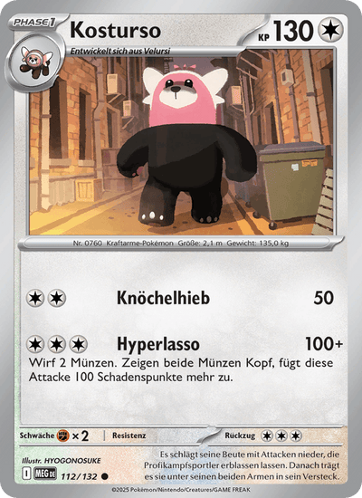Kosturso 112/132 Mega-Entwicklung Pokémon Karte