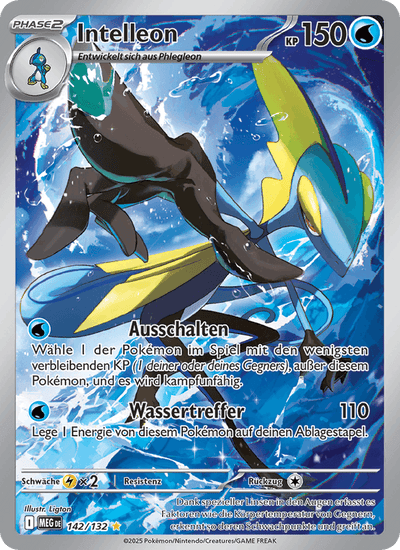 Intelleon 142/132 Mega-Entwicklung Pokémon Karte