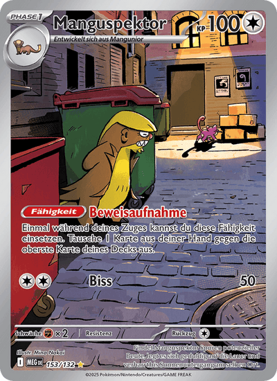 Manguspektor 153/132 Mega-Entwicklung Pokémon Karte