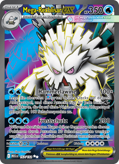 Mega-Rexblisar-ex 157/132 Mega-Entwicklung Pokémon Karte
