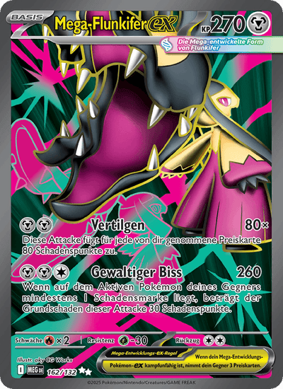 Mega-Flunkifer-ex 162/132 Mega-Entwicklung Pokémon Karte