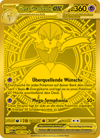 Mega-Guardevoir-ex 187/132 Mega-Entwicklung Pokémon Karte