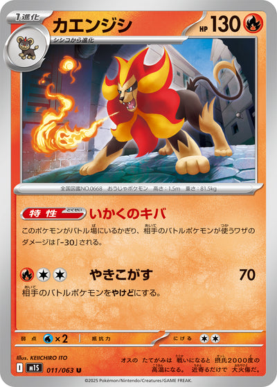 Pyroleo 011/063 Mega Symphonia Pokémon Karte