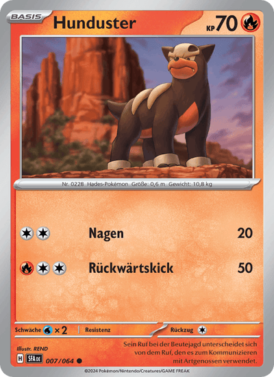 Hunduster 007/064 Nebel der Sagen Pokémon Karte