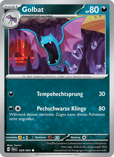 Golbat 028/064 Nebel der Sagen Pokémon Karte