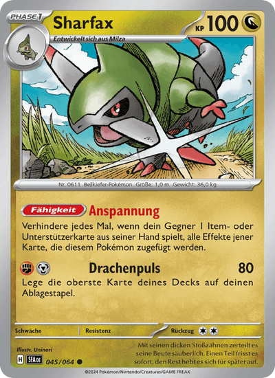 Sharfax 045/064 Nebel der Sagen Pokémon Karte