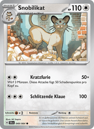 Snobilikat 049/064 Nebel der Sagen Pokémon Karte