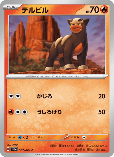 Hunduster 007/064 Night Wanderer Pokémon Karte