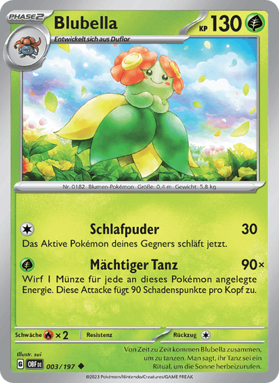 Blubella 003/197 Obsidianflammen Pokémon Karte
