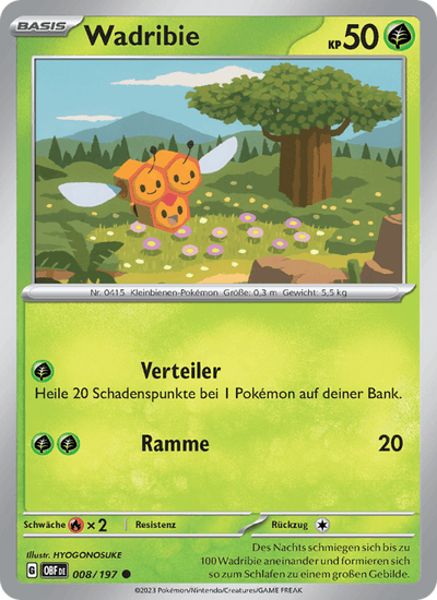 Wadribie 008/197 Obsidianflammen Pokémon Karte