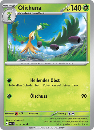 Olithena 021/197 Obsidianflammen Pokémon Karte