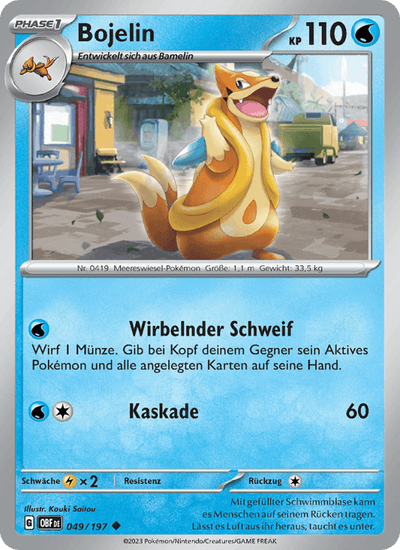 Bojelin 049/197 Obsidianflammen Pokémon Karte