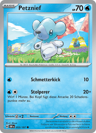 Petznief 053/197 Obsidianflammen Pokémon Karte