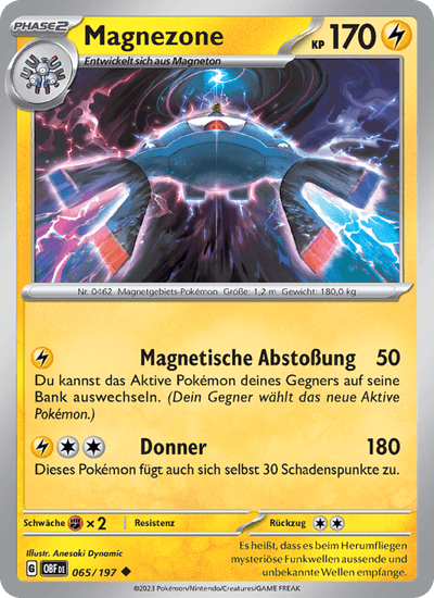Magnezone 065/197 Obsidianflammen Pokémon Karte