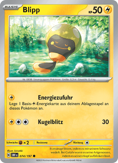 Blipp 074/197 Obsidianflammen Pokémon Karte