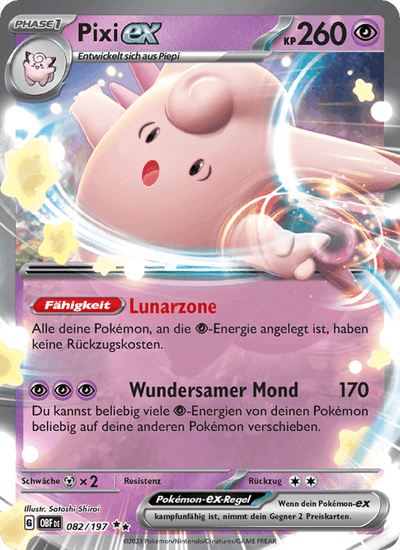 Pixi-ex 082/197 Obsidianflammen Pokémon Karte