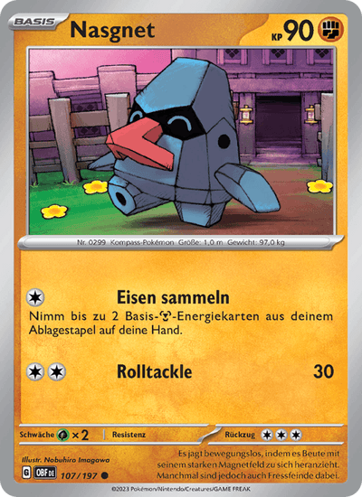 Nasgnet 107/197 Obsidianflammen Pokémon Karte