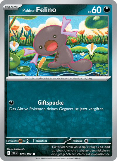 Paldea-Felino 126/197 Obsidianflammen Pokémon Karte