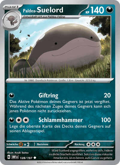Paldea-Suelord 128/197 Obsidianflammen Pokémon Karte