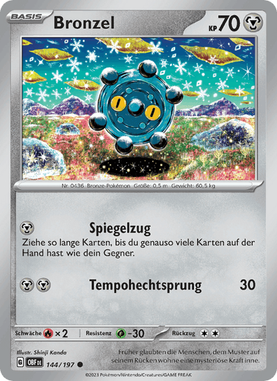 Bronzel 144/197 Obsidianflammen Pokémon Karte