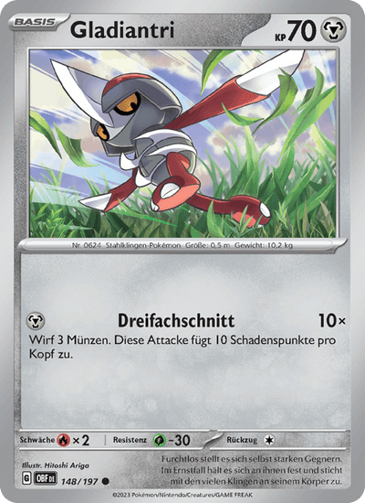 Gladiantri 148/197 Obsidianflammen Pokémon Karte