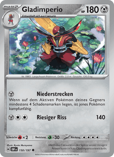 Gladimperio 150/197 Obsidianflammen Pokémon Karte