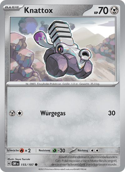 Knattox 155/197 Obsidianflammen Pokémon Karte