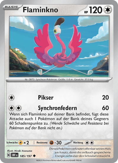 Flaminkno 185/197 Obsidianflammen Pokémon Karte