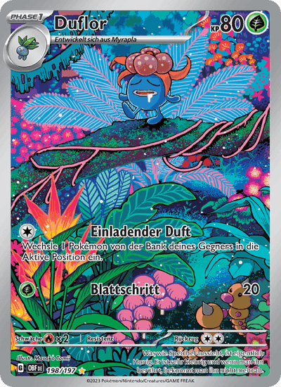 Duflor 198/197 Obsidianflammen Pokémon Karte