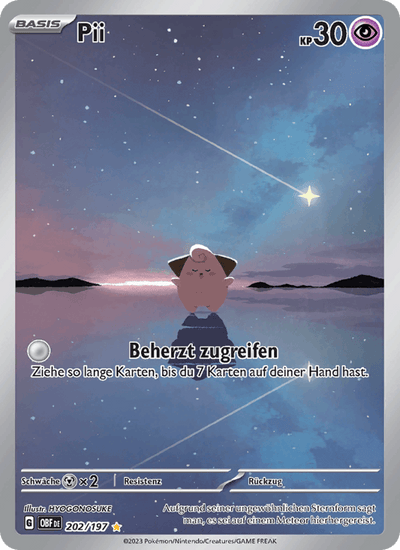 Pii 202/197 Obsidianflammen Pokémon Karte
