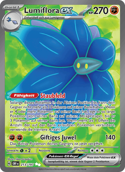 Lumiflora-ex 213/197 Obsidianflammen Pokémon Karte