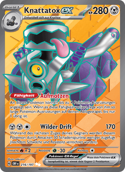 Knattatox-ex 216/197 Obsidianflammen Pokémon Karte