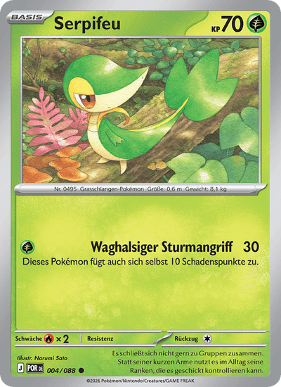 Serpifeu 004/088 Optimale Ordnung Pokémon Karte