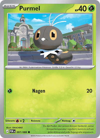 Purmel 007/088 Optimale Ordnung Pokémon Karte