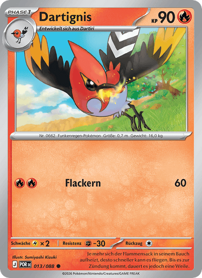 Dartignis 013/088 Optimale Ordnung Pokémon Karte