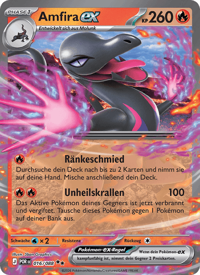 Amfira-ex 016/088 Optimale Ordnung Pokémon Karte