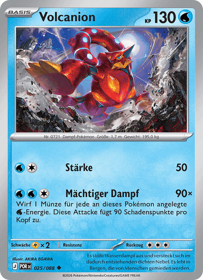 Volcanion 025/088 Optimale Ordnung Pokémon Karte