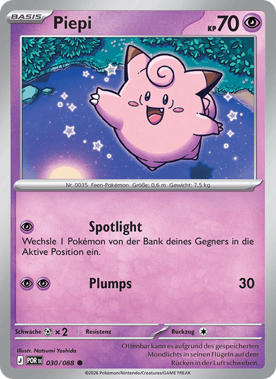 Piepi 030/088 Optimale Ordnung Pokémon Karte