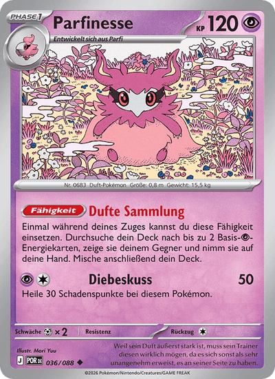 Parfinesse 036/088 Optimale Ordnung Pokémon Karte