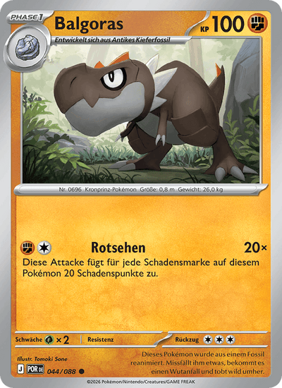Balgoras 044/088 Optimale Ordnung Pokémon Karte