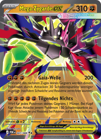 Mega-Zygarde-ex 047/088 Optimale Ordnung Pokémon Karte