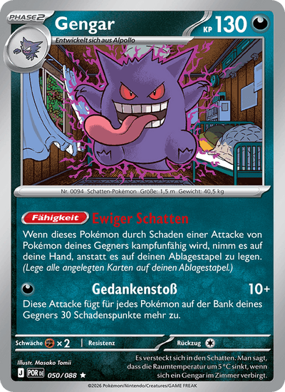 Gengar 050/088 Optimale Ordnung Pokémon Karte