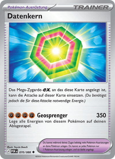 Datenkern 070/088 Optimale Ordnung Pokémon Karte