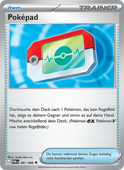 Poképad 081/088 Optimale Ordnung Pokémon Karte