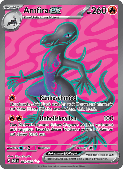 Amfira-ex 101/088 Optimale Ordnung Pokémon Karte