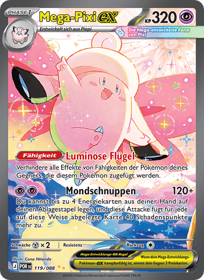 Mega-Pixi-ex 119/088 Optimale Ordnung Pokémon Karte