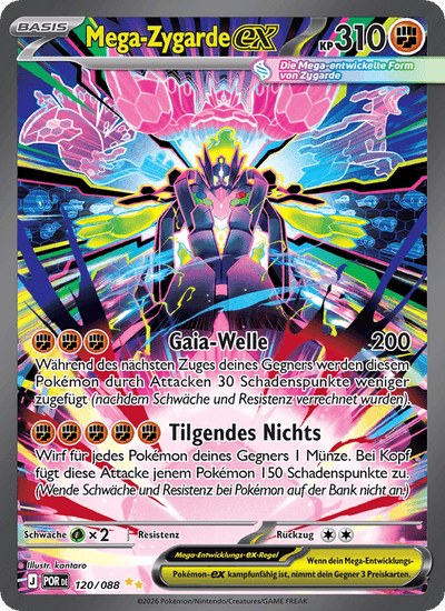 Mega-Zygarde-ex 120/088 Optimale Ordnung Pokémon Karte