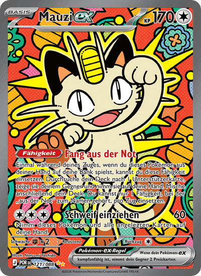 Mauzi-ex 121/088 Optimale Ordnung Pokémon Karte