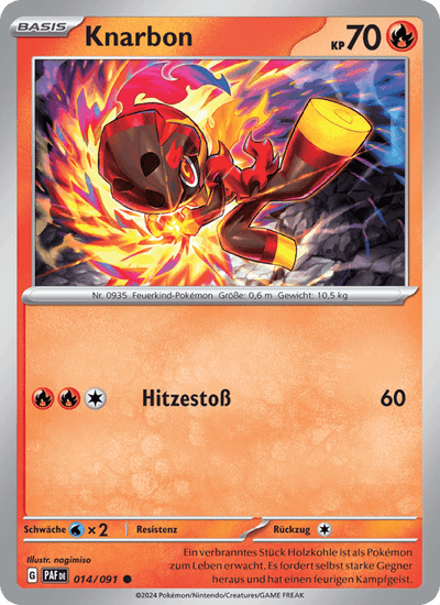Knarbon 014/091 Paldeas Schicksale Pokémon Karte
